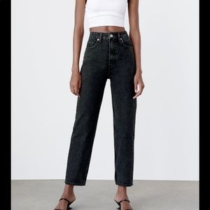 NWT Zara Classic Mom Fit Black Jeans